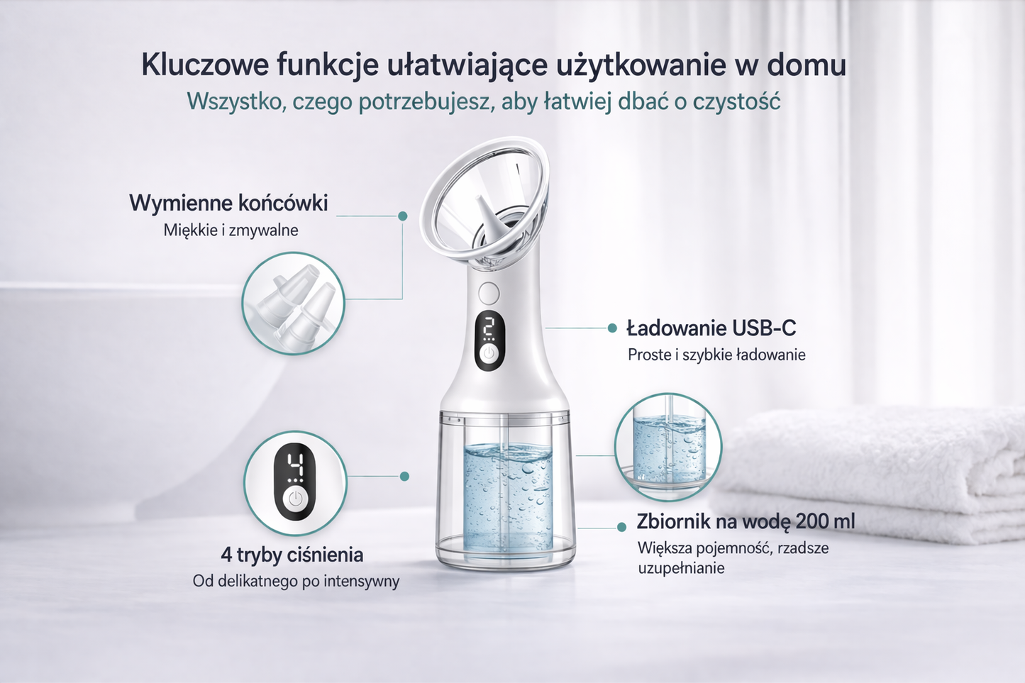 HydroEar™ – Elektryczny czyścik do uszu | Bezpieczne usuwanie woskowiny